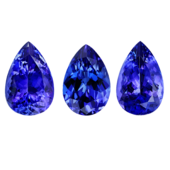Сет из трёх танзанитов, Груша, 20,52 ct/ 20,56 ct/ 19,98 ct