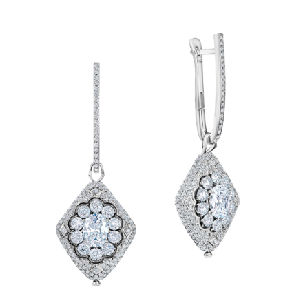 Серьги с бриллиантами, белое золото