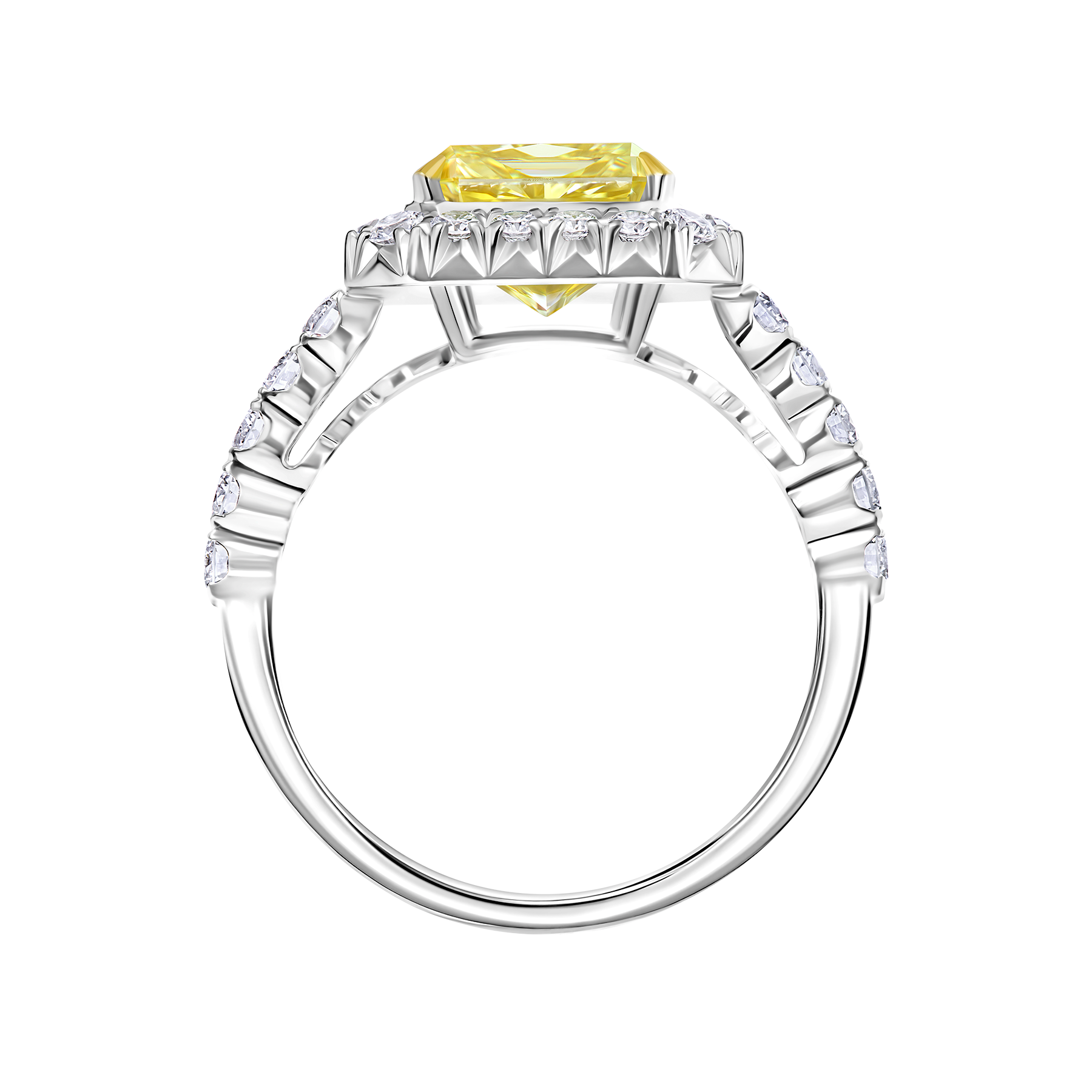 Кольцо с бриллиантами, белое золото