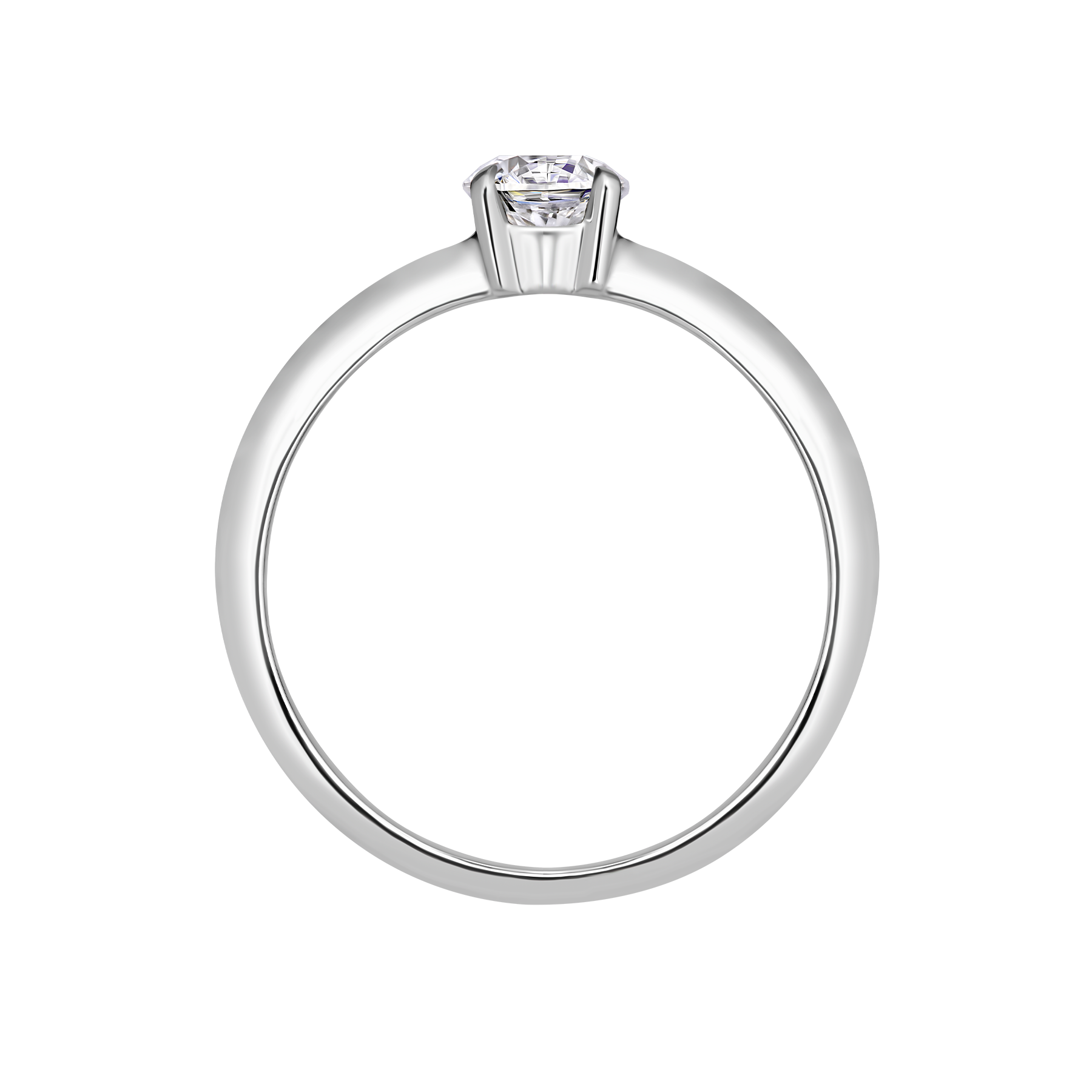 Кольцо с бриллиантом, белое золото