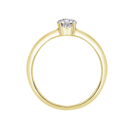 Помолвочное кольцо с бриллиантом, желтое золото 2