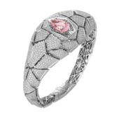 Браслет с морганитом и бриллиантами, белое золото