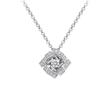 Колье с бриллиантами, белое золото