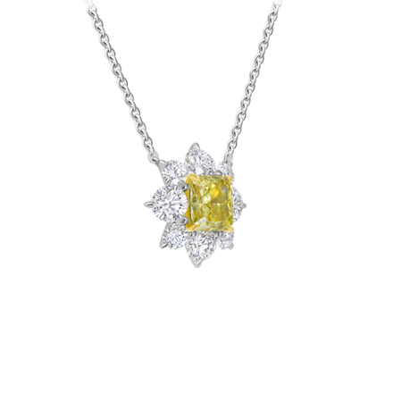 Колье с бриллиантами, белое золото 2