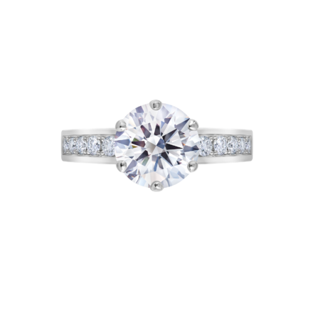 Кольцо с бриллиантами, белое золото 2