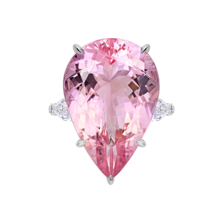 Кольцо с морганитом и бриллиантами, белое золото 2