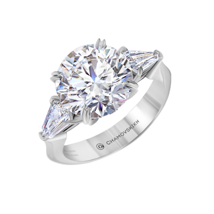 Помолвочное кольцо с бриллиантами, белое золото