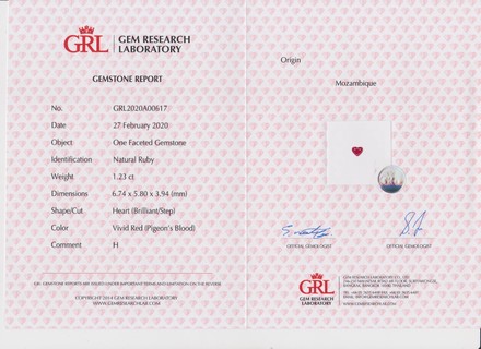 Рубин, MOZAMBIQUE, сердце, цвет голубиная кровь, 1.23ct 3