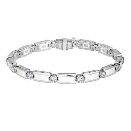 Браслет с бриллиантами, белое золото, н.керамика