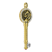 Подвес с бриллиантами, желтое золото, н.керамика