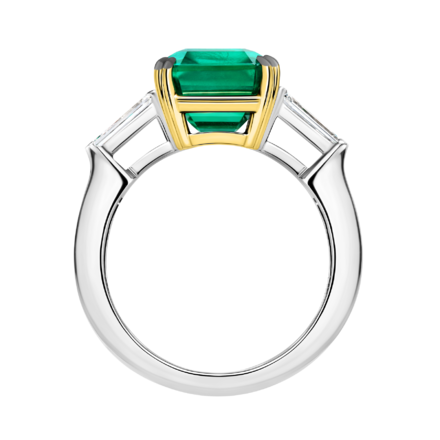 Кольцо с изумрудом и бриллиантами, белое золото 3