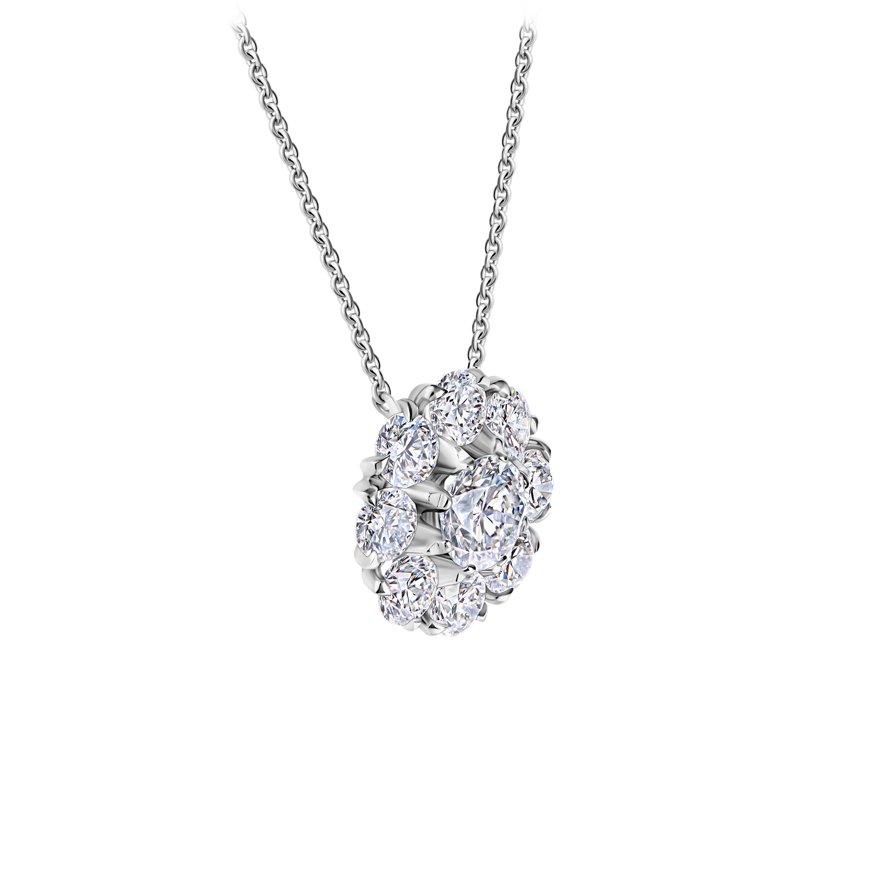 Колье с бриллиантами, белое золото