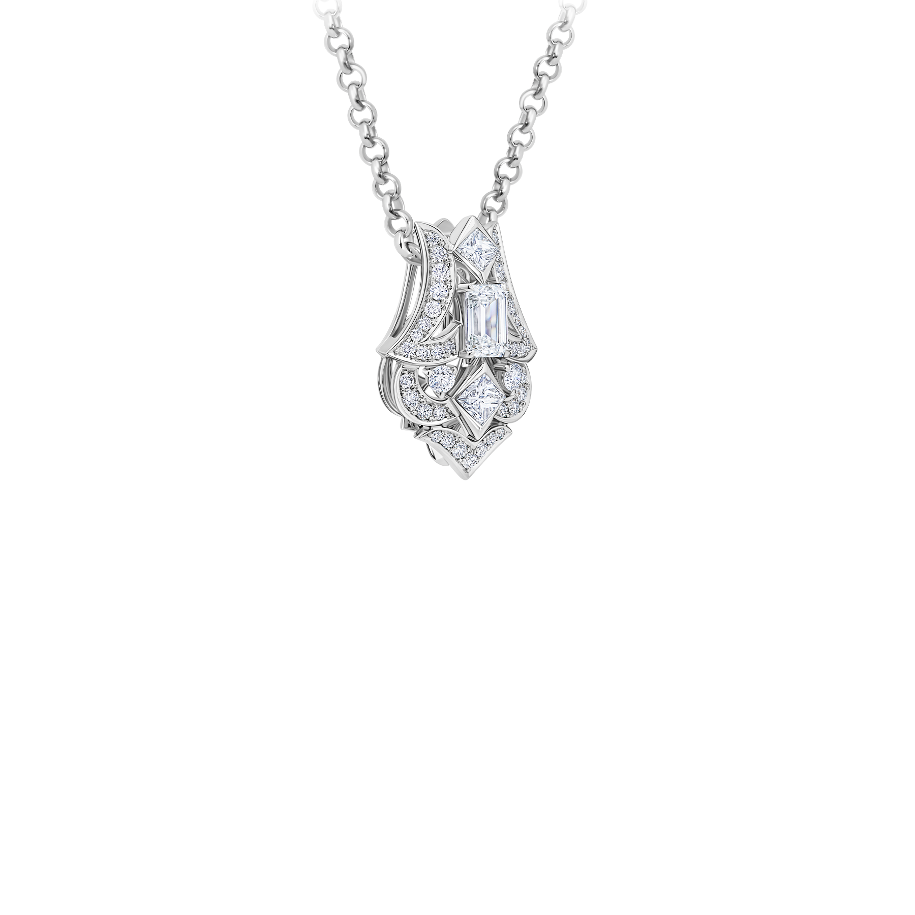 Подвес с бриллиантами, белое золото