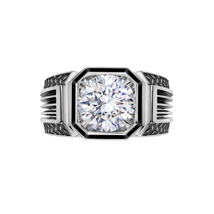 Кольцо с бриллиантом, белое золото, н. керамика 2