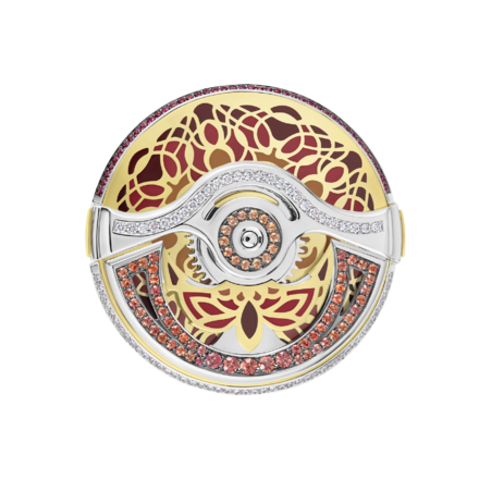 Кольцо с бриллиантами и цветными сапфирами, белое золото, н.керамика 2