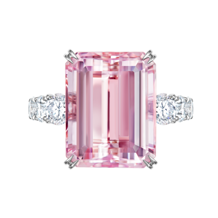 Кольцо с морганитом и бриллиантами, белое золото 2