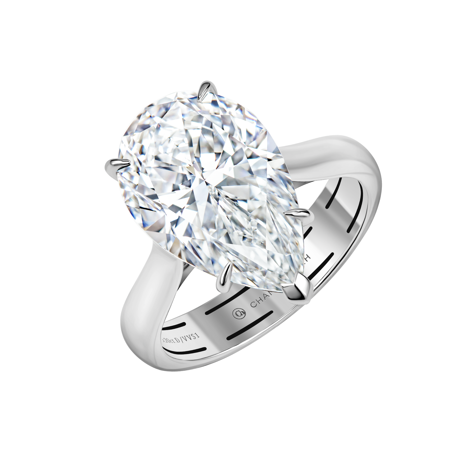 Кольцо с бриллиантом, белое золото