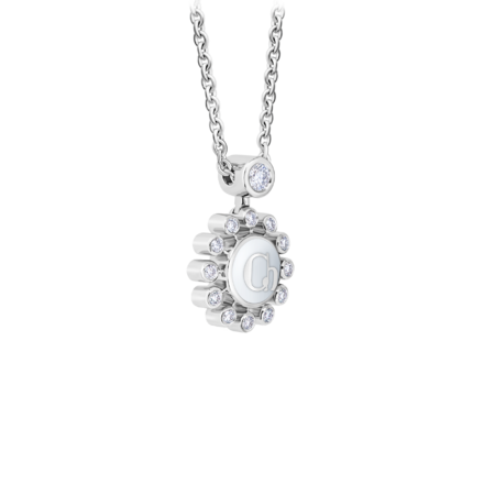 Колье с бриллиантами, белое золото, нанокерамика 2