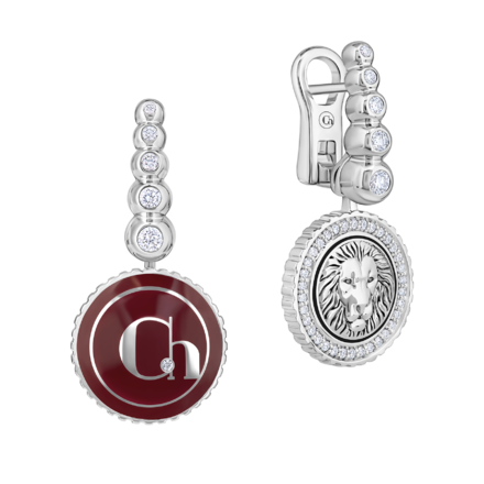 Серьги с бриллиантами, белое золото, нанокерамика 2