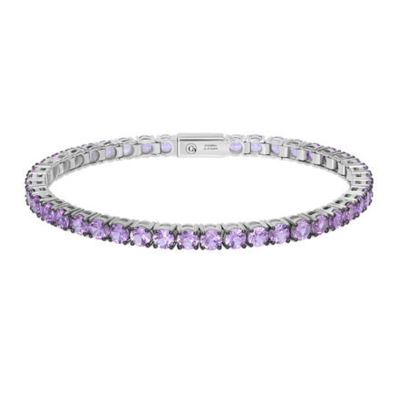 Браслет с розовыми сапфирами, белое золото