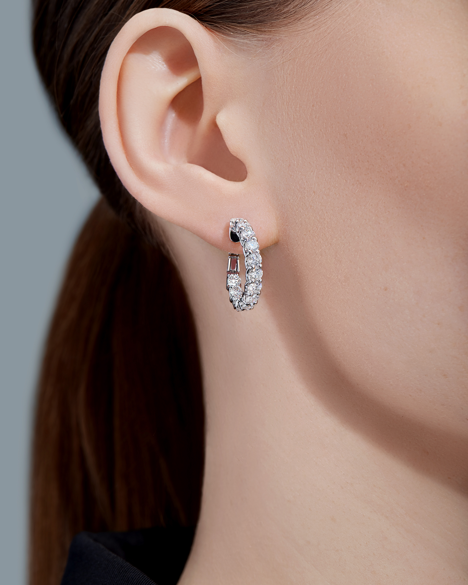 Серьги с бриллиантами, белое золото