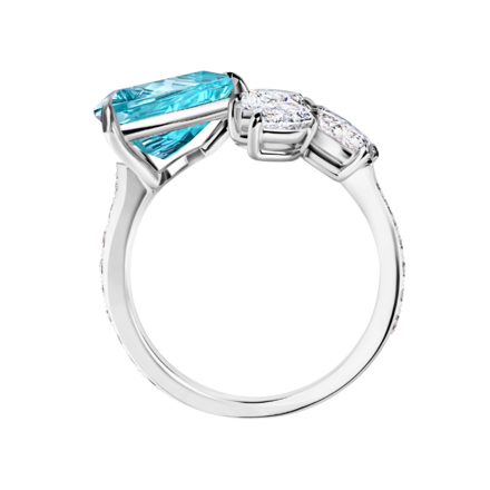 Кольцо с турмалином параиба и бриллиантами, белое золото 3