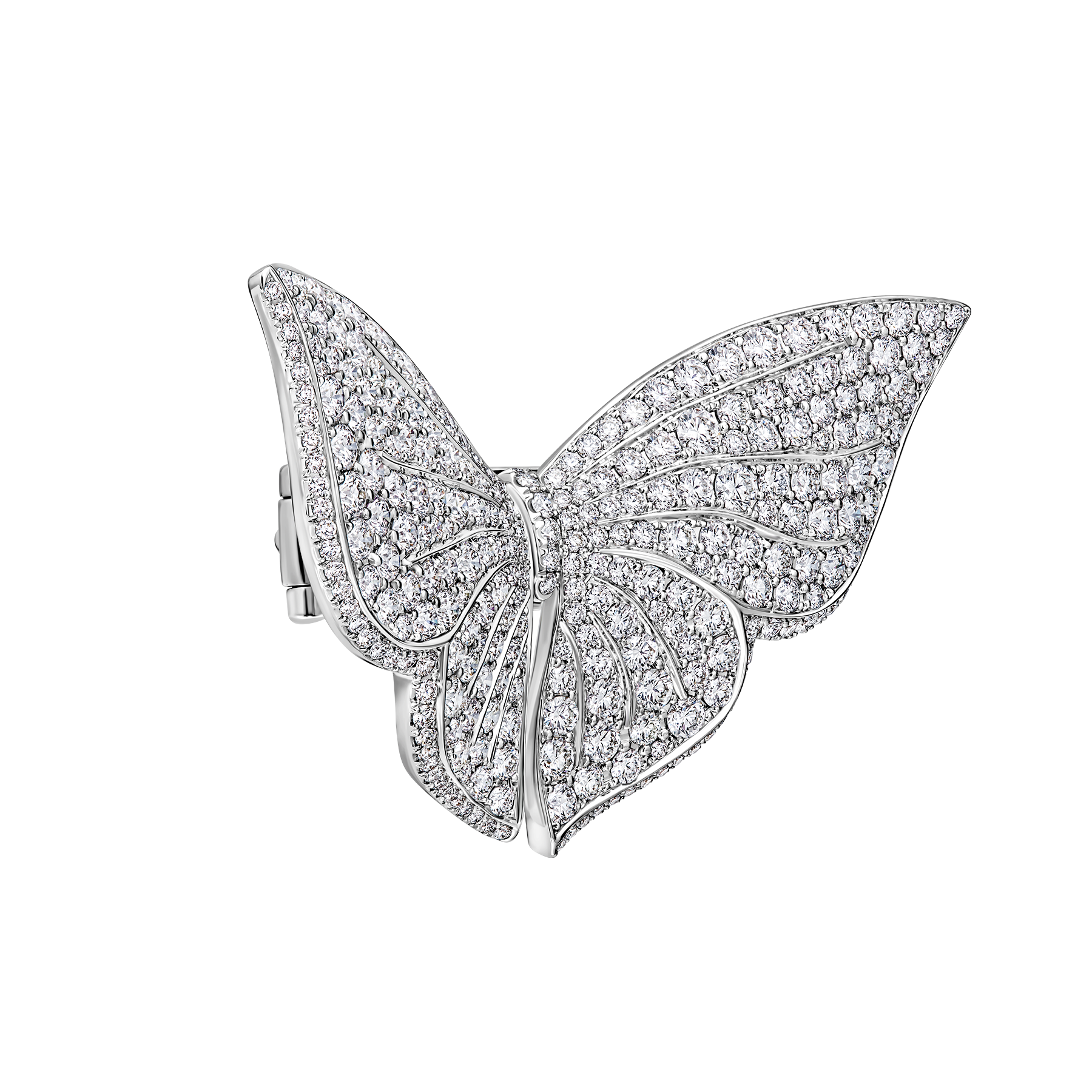 Брошь с бриллиантами, белое золото
