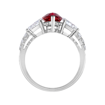 Кольцо с рубином и бриллиантами, белое золото 3