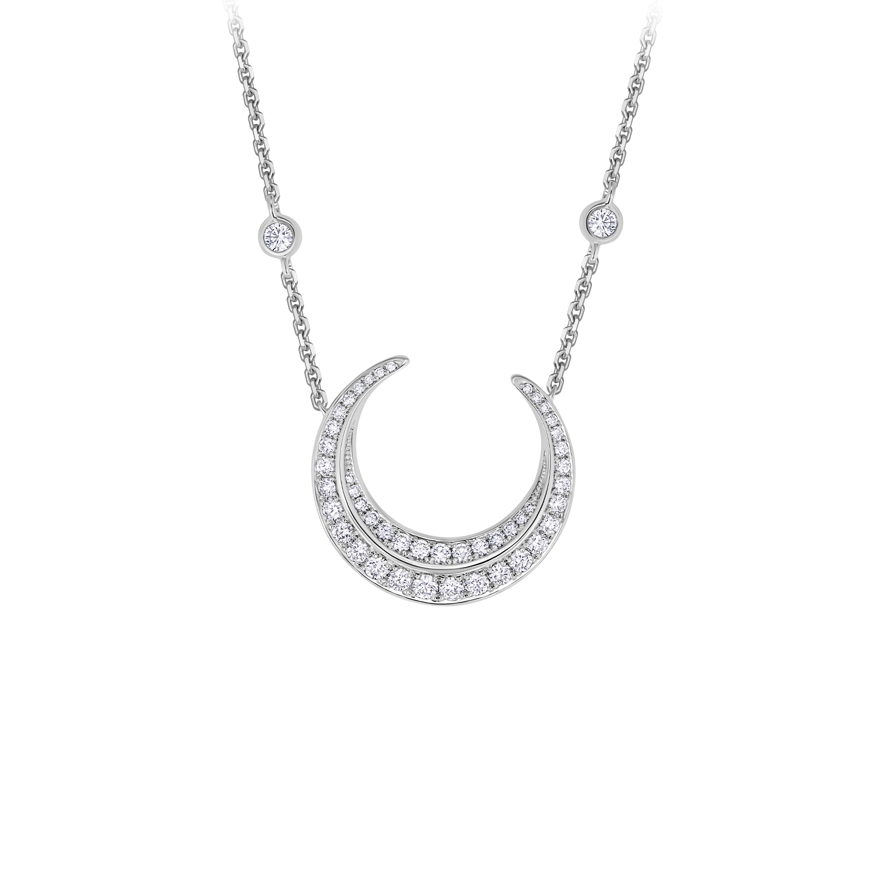 Колье с бриллиантами, белое золото