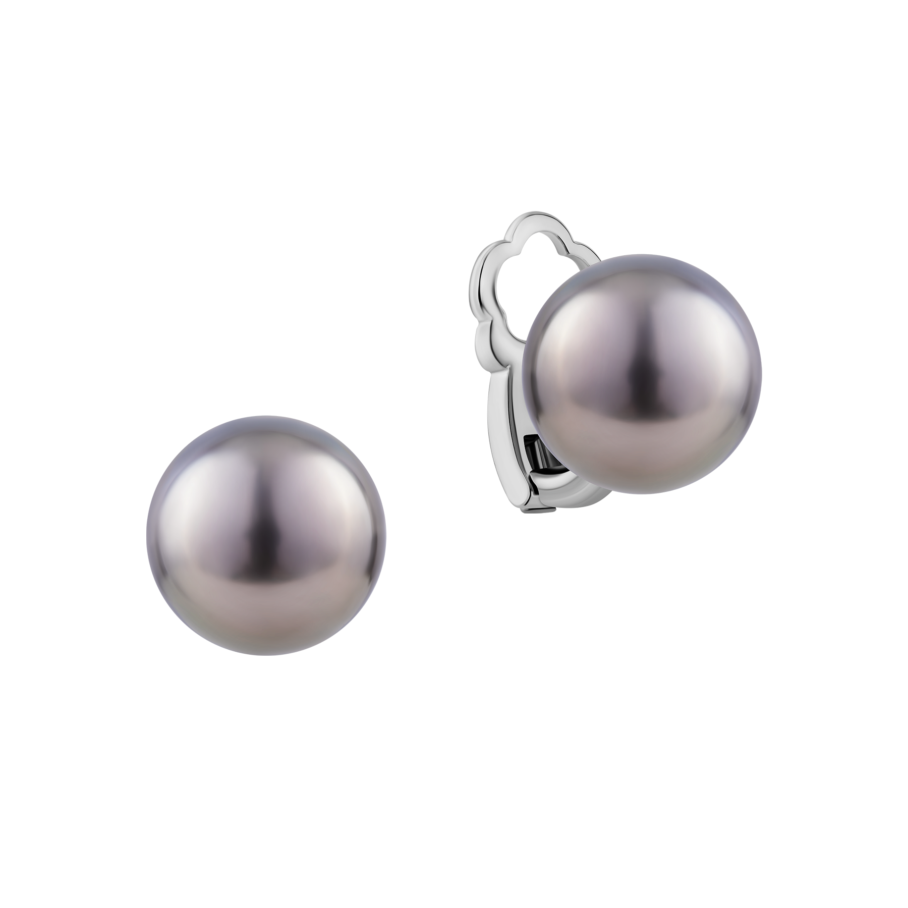 Серьги с жемчугом, белое золото