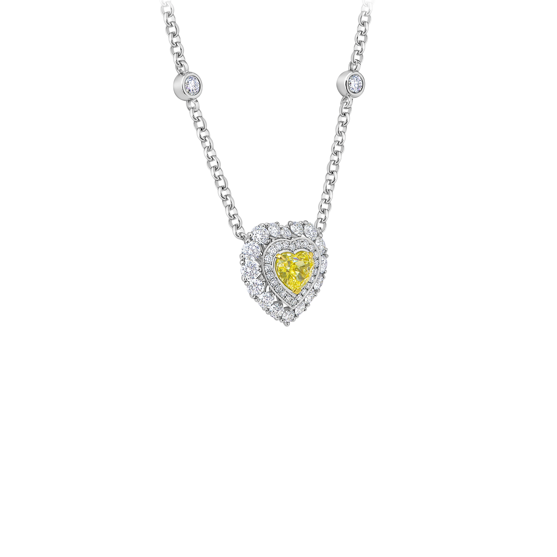 Колье с бриллиантами, белое золото