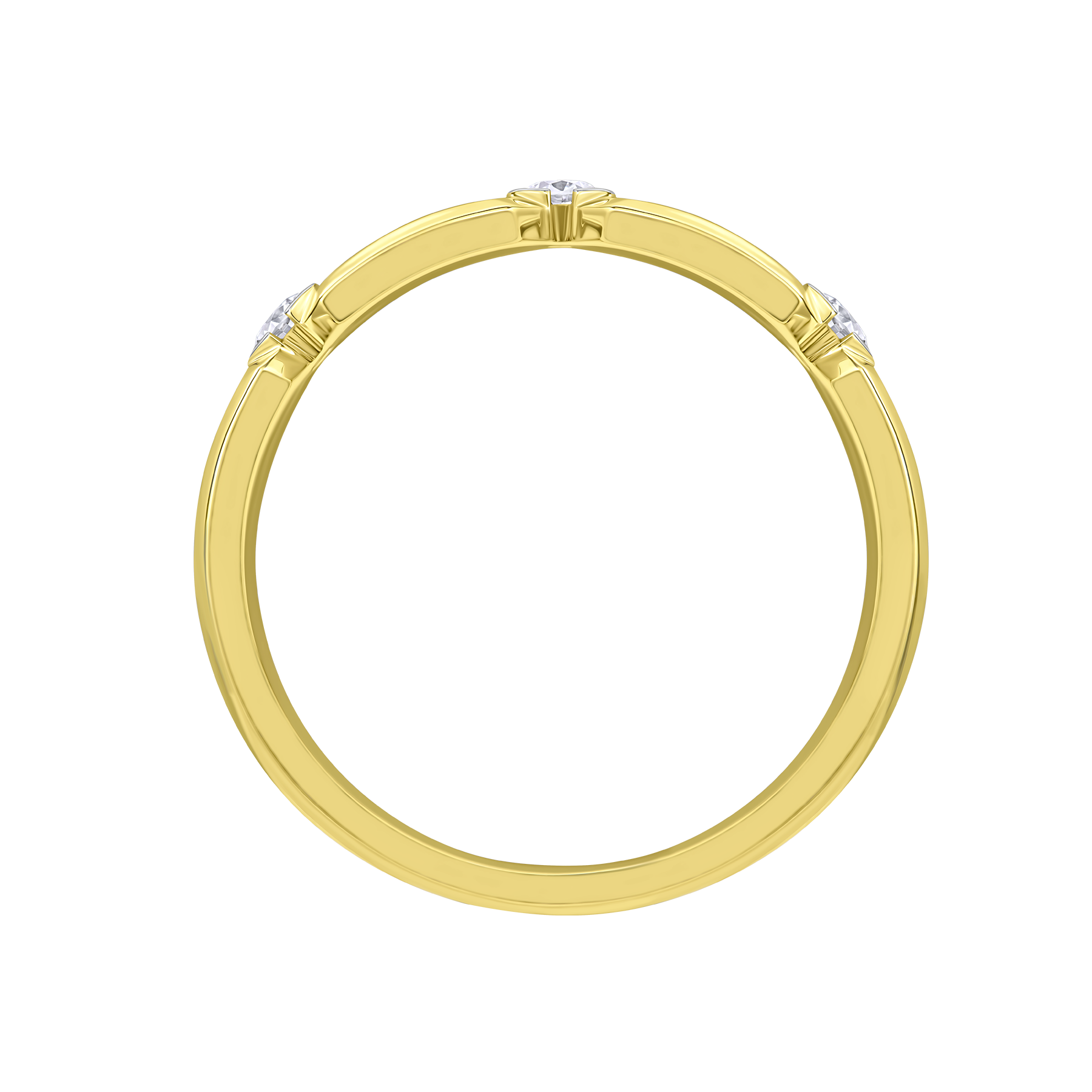 Кольцо с брилиантами, желтое золото