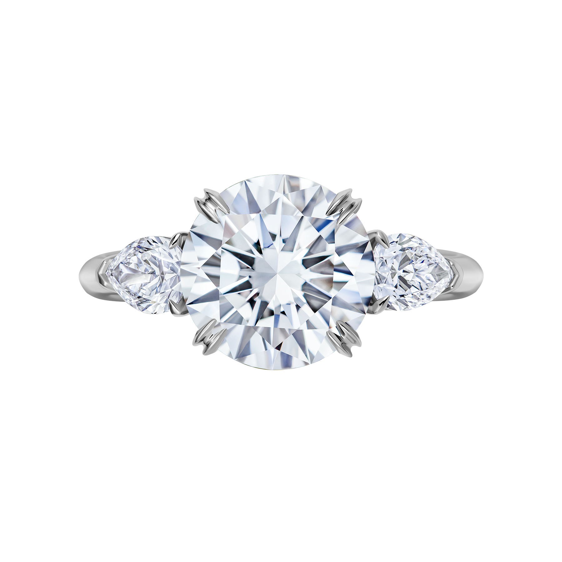 Кольцо с бриллиантами, белое золото