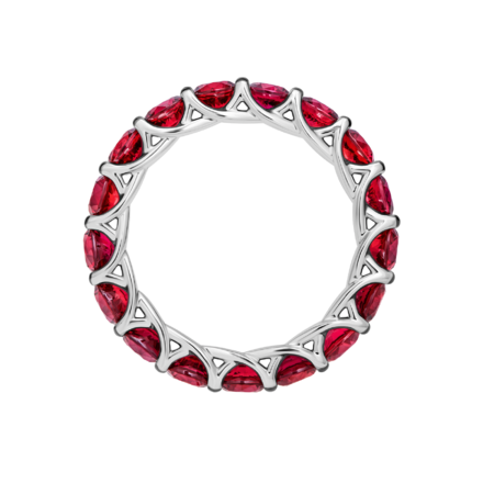 Кольцо с рубинами, белое золото 2