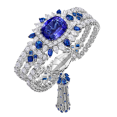 Браслет с танзанитами, бриллиантами и сапфирами, белое золото