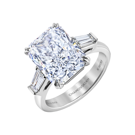 Помолвочное кольцо с бриллиантами, платина