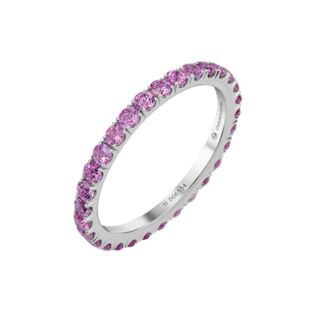 Кольцо с розовыми сапфирами, белое золото