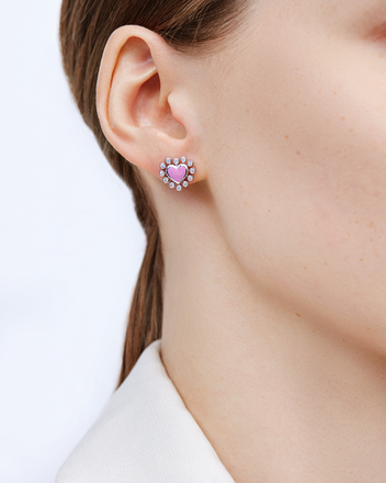 Пусеты с бриллиантами, белое золото, н.керамика 2