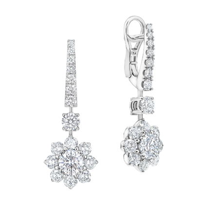 Серьги с бриллиантами, белое золото