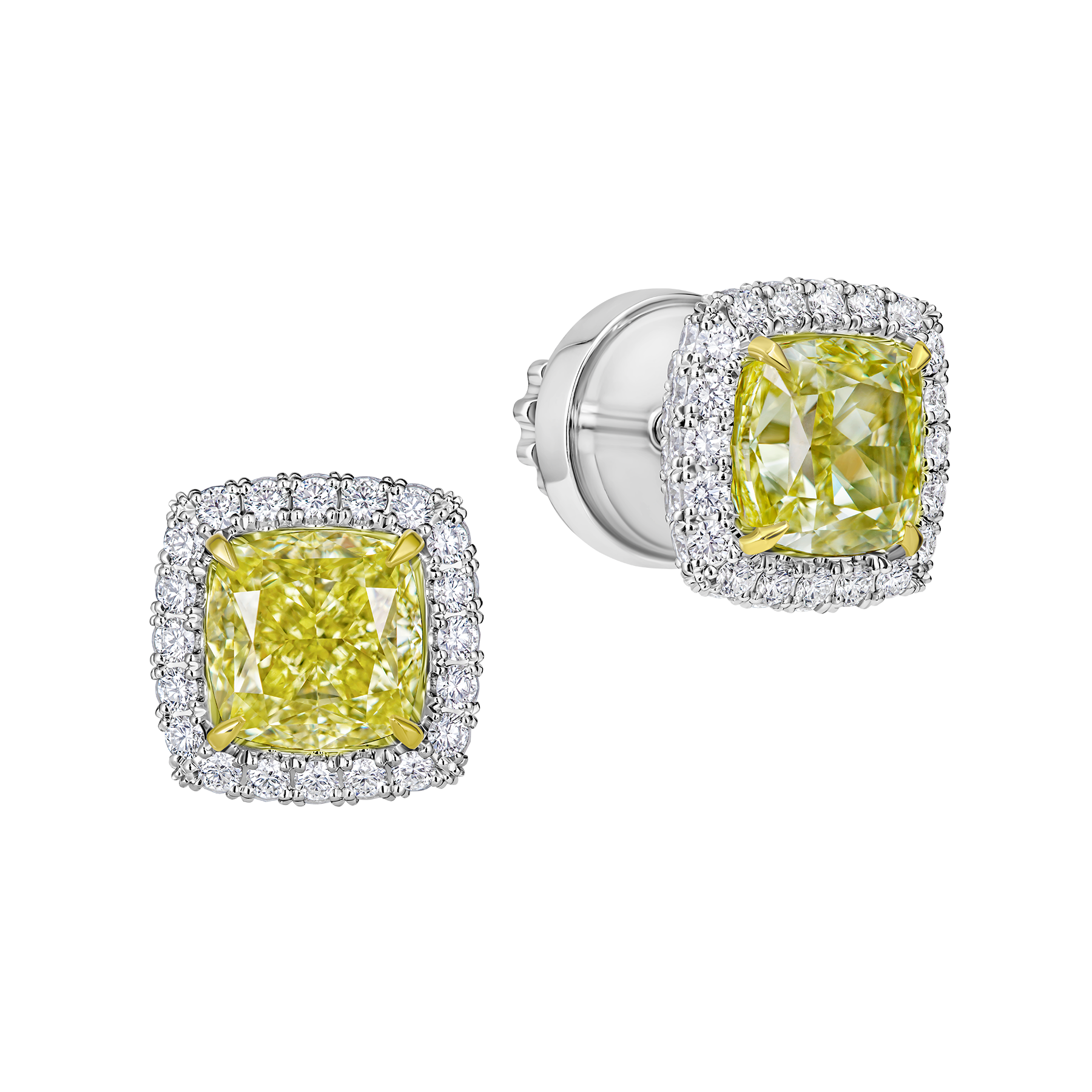 Пусеты с бриллиантами, белое золото