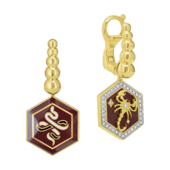 Серьги с бриллиантами, желтое золото, н.керамика