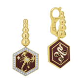 Серьги с бриллиантами, желтое золото, н.керамика