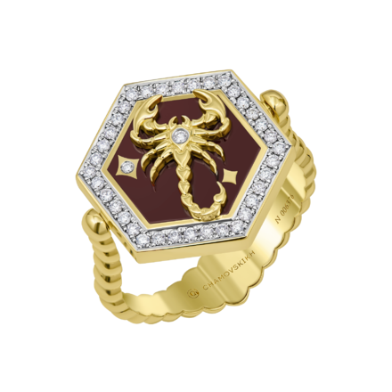 Кольцо с бриллиантами, желтое золото, н.керамика