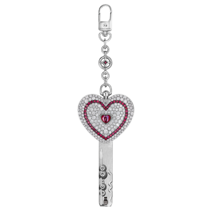 Подвес - брелок с рубинами и бриллиантами, белое золото