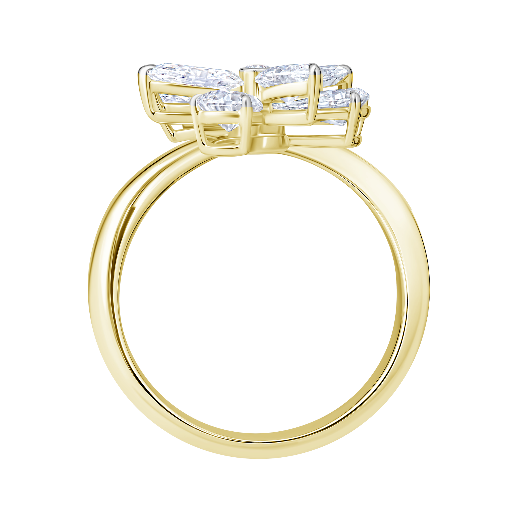 Кольцо с бриллиантами, желтое золото