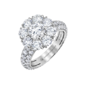 Кольцо с бриллиантами, белое золото