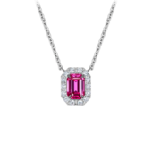 Колье с рубином и бриллиантами, белое золото