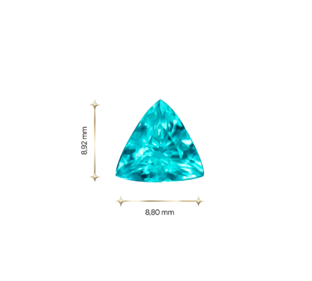 Турмалин Параиба, Триллион, 2,06 ct 3