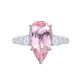 Кольцо с морганитом и бриллиантами, белое золото