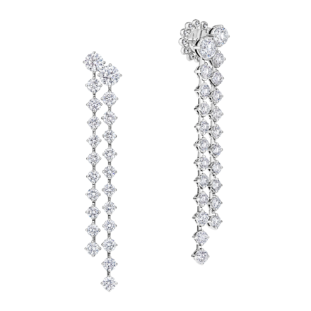 Пусеты с бриллиантами, белое золото